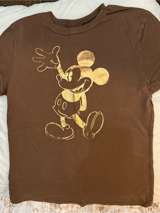 Disney Tops - Disney Tee with Metallic Gold Mickey Mouse - Size - M - FITS LIKE XS-S